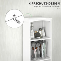 Badezimmerschrank mit Regalen und Schublade MDF weiss