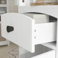 Badezimmerschrank mit Regalen und Schublade MDF weiss