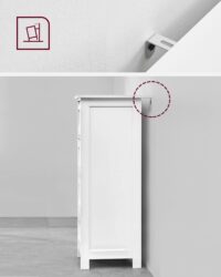 Badezimmerschrank mit vier weissen Schubladen für geordnete Aufbewahrung.