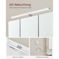 Badezimmerschrank Spiegelschrank mit LED Weiss.