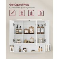 Badezimmerschrank Spiegelschrank mit LED Weiss.