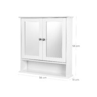 Badezimmerschrank Spiegelschrank Wandmontage Holz Weiss