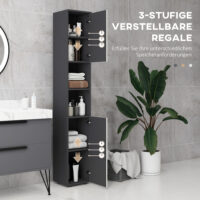 Badezimmerschrank mit verstellbaren Regalen hellgrau