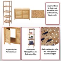 Badezimmerset Komplett Badmöbel Badschrank Bambus