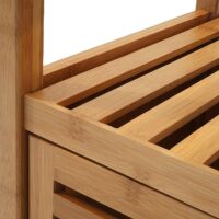 Badezimmerset Komplett Badmöbel Badschrank mit Tür Bambus
