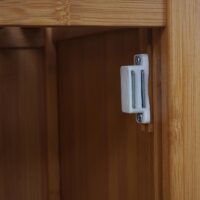 Badezimmerset Komplett Badmöbel Badschrank mit Tür Bambus