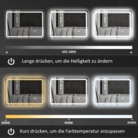 Badezimmerspiegel LED mit Anti-Beschlag und einstellbaren Lichtfarben