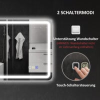 Badezimmerspiegel LED mit Anti-Beschlag und einstellbaren Lichtfarben