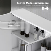 Badezimmerspiegelschrank mit 3 Spiegeltüren zur Wandmontage weiss