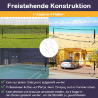 Tragbares Badmintonnetz aus PE, mit zwei einstellbaren Höhen und einer Grösse von 400x60cm, ideal für Spiel und Spass im Freien.