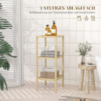 Naturholz Badregal aus Bambus mit 3 Ebenen 33x31x78cm