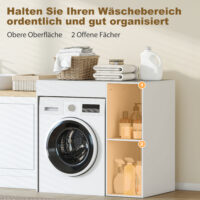 Badregal über Waschmaschine oder Toilette mit Ablagefächern weiss