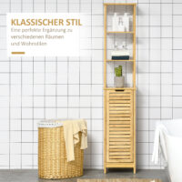 Natur Badschrank und Regal aus Bambus mit offenen Fächern