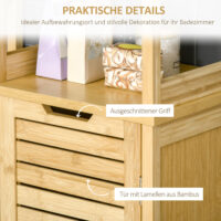 Natur Badschrank und Regal aus Bambus mit offenen Fächern