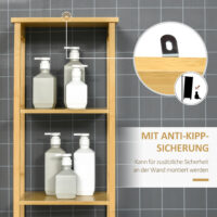 Natur Badschrank und Regal aus Bambus mit offenen Fächern