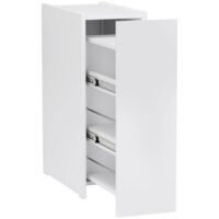 Badschrank schmal freistehend mit Schublade weiss