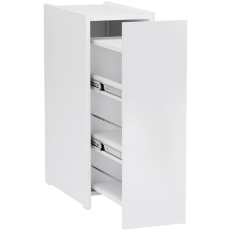 Badschrank schmal freistehend mit Schublade weiss