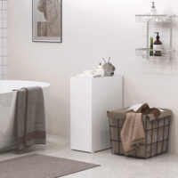 Badschrank schmal freistehend mit Schublade weiss