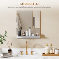 Badspiegel Wandspiegel mit Ablage für Bad und Flur weiss