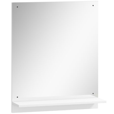 Badspiegel Wandspiegel mit Ablage für Bad und Flur weiss