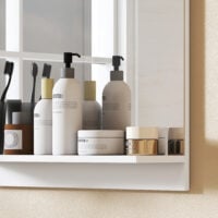 Badspiegel Wandspiegel mit Ablage für Bad und Flur weiss