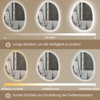 Badspiegel LED beleuchtet mit Touch und Anti-Beschlag Funktion