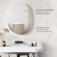 Badspiegel LED beleuchtet mit Touch und Anti-Beschlag Funktion