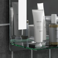 Silberner Badspiegel mit LED-Beleuchtung und Touch-Schalter 50x70cm