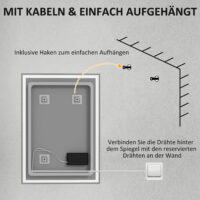 Badspiegel mit LED Beleuchtung und Touchfunktion für Bad