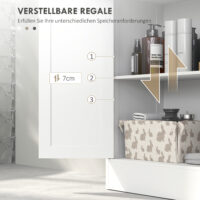Weisser Badzimmerschrank 60x30x108.8cm mit verstellbarer Ablage