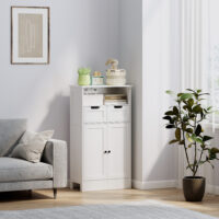 Weisser Badzimmerschrank 60x30x108.8cm mit verstellbarer Ablage