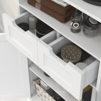 Weisser Badzimmerschrank 60x30x108.8cm mit verstellbarer Ablage