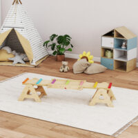 Balance Wippe Schwebebalken Balance Board für Kinder aus Holz