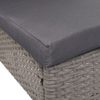 Polyrattan Balkon Sitzgruppe grau mit 4 Stühlen Tisch und Kissen