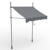 Kompakte Balkonmarkise mit 200x120 cm, einfach aufzustellen ohne dauerhafte Befestigung.