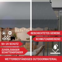 Stilvolle Standmarkise mit 300x120 cm für flexiblen Sonnenschutz auf Terrasse oder Balkon.