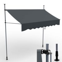 Wetterfeste Balkonmarkise 300x120 cm mit stabiler Standkonstruktion, Montage ohne Bohren.