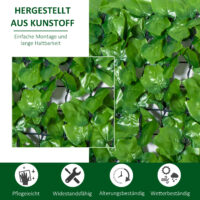 Balkonsichtschutz Sichtschutz Hecke künstlich UV-beständig 300x100cm grün