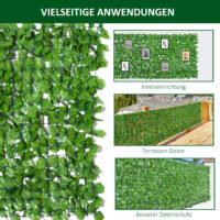 Balkonsichtschutz Sichtschutz Hecke künstlich UV-beständig 300x100cm grün
