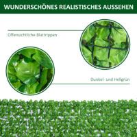 Balkonsichtschutz Sichtschutz Hecke künstlich UV-beständig 300x100cm grün