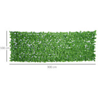 Balkonsichtschutz Sichtschutz Hecke künstlich UV-beständig 300x100cm grün