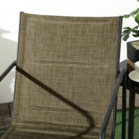 Balkonstühle 2er-Set, atmungsaktiv, belastbar bis 130 kg, Farbe Braun.