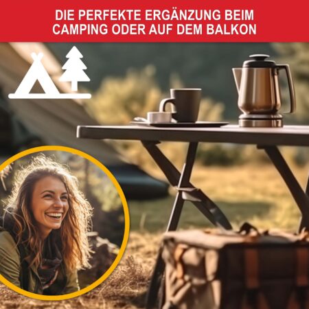 Kompakter Balkontisch aus wetterfestem Material für kleine Außenbereiche.