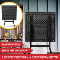Kompakter Balkontisch aus wetterfestem Material für kleine Außenbereiche.