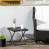 Balkontisch klappbar pflegeleicht Polyrattan schwarz