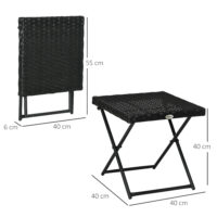 Balkontisch klappbar pflegeleicht Polyrattan schwarz