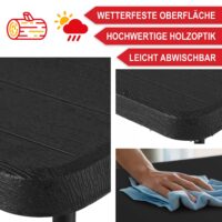 Platzsparendes Balkontisch-Set für zwei Personen, wetterfest und klappbar.