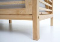 Bambus Badezimmerschrank Badregal Badschrank 2 Wäschekörbe 4 Regalböden 168x81x33cm