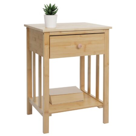 Bambus Nachttisch Nachtkonsole Beistelltisch Nachtschrank 55x40x30cm