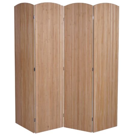 Bambus Paravent Raumteiler Sichtschutz klappbar 4 Paneele 170x162cm